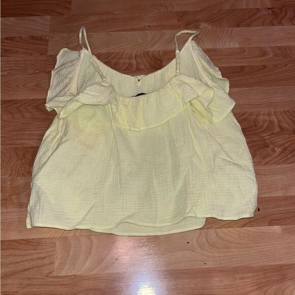 J. Crew Pastel Yellow Ruffle Sleeveless Top - Picture 3 of 7